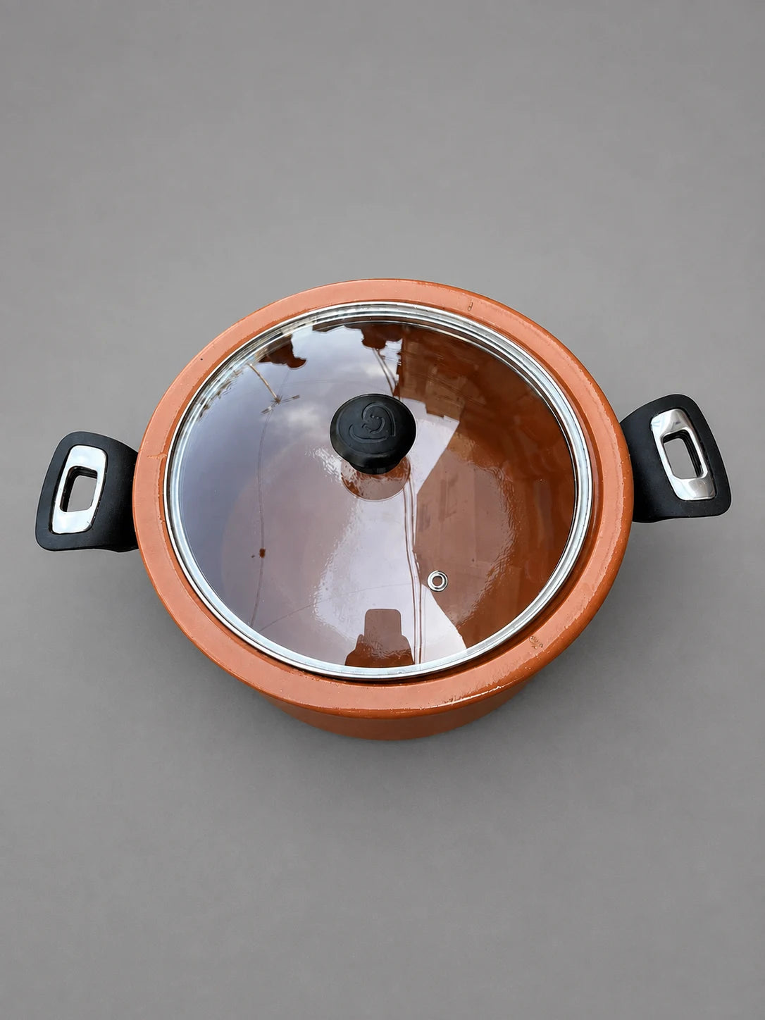 3KG Clay Handi with Glass Lid – Handmade Terracotta Cooking Pot