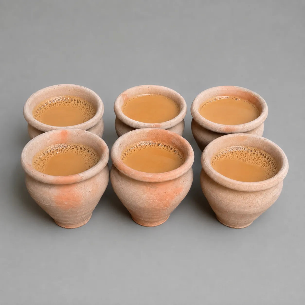 6-Piece Clay Kulhad Chai Cups – Handmade Terracotta Tea Cups