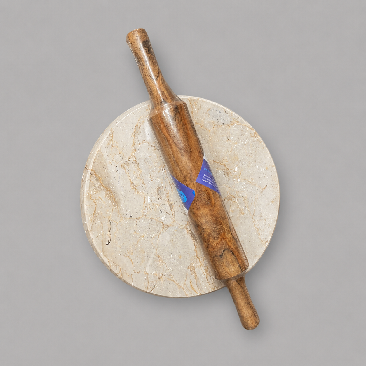 Marble Rolling Board & Wooden Rolling Pin Set