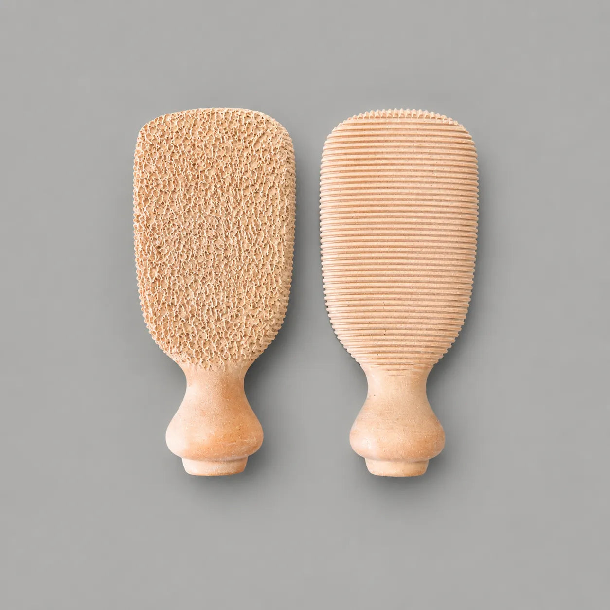 2-Piece Natural Clay Foot Scrubber – Callus & Heel Exfoliator