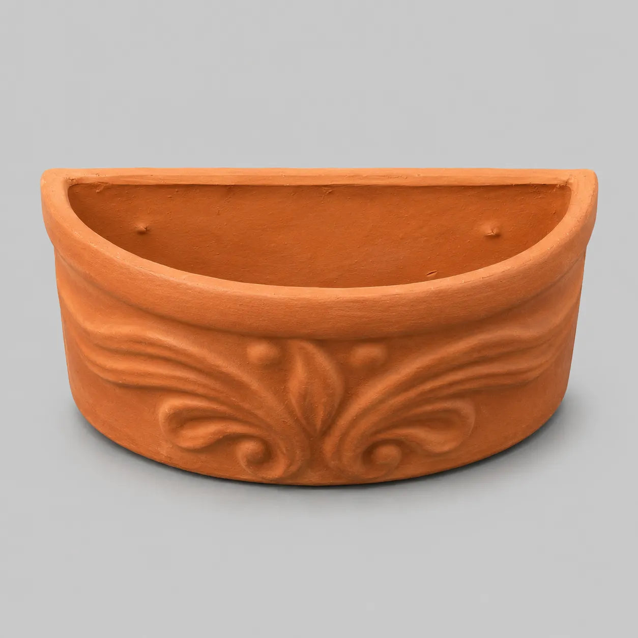 Handmade Terracotta Wall Planter – Half Moon Clay Hanging Pot