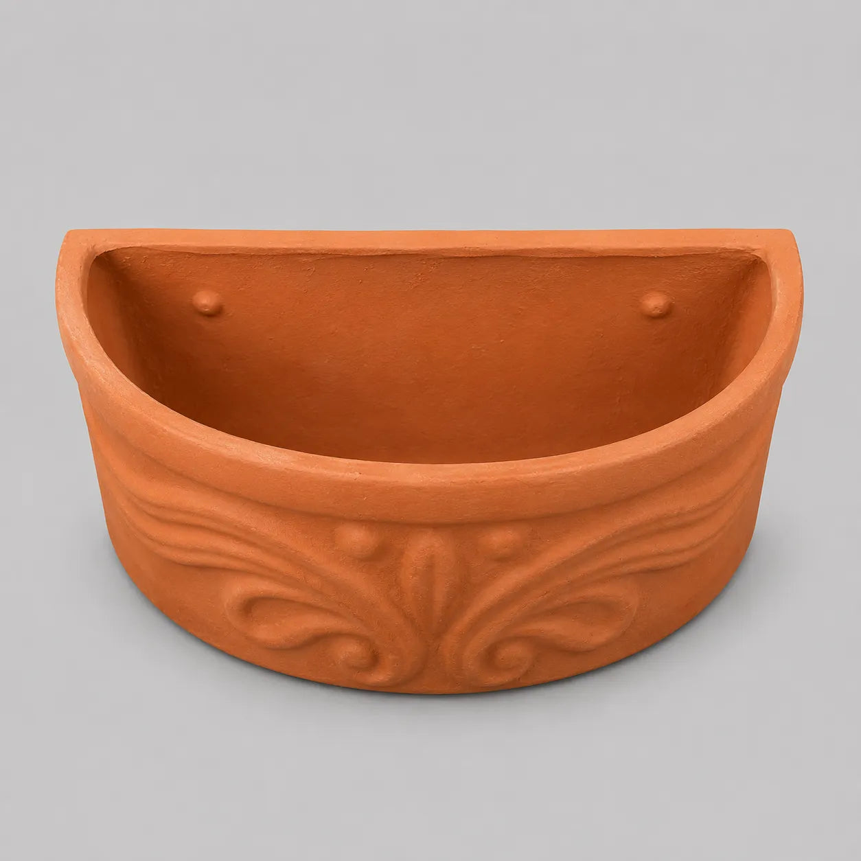 Handmade Terracotta Wall Planter – Half Moon Clay Hanging Pot